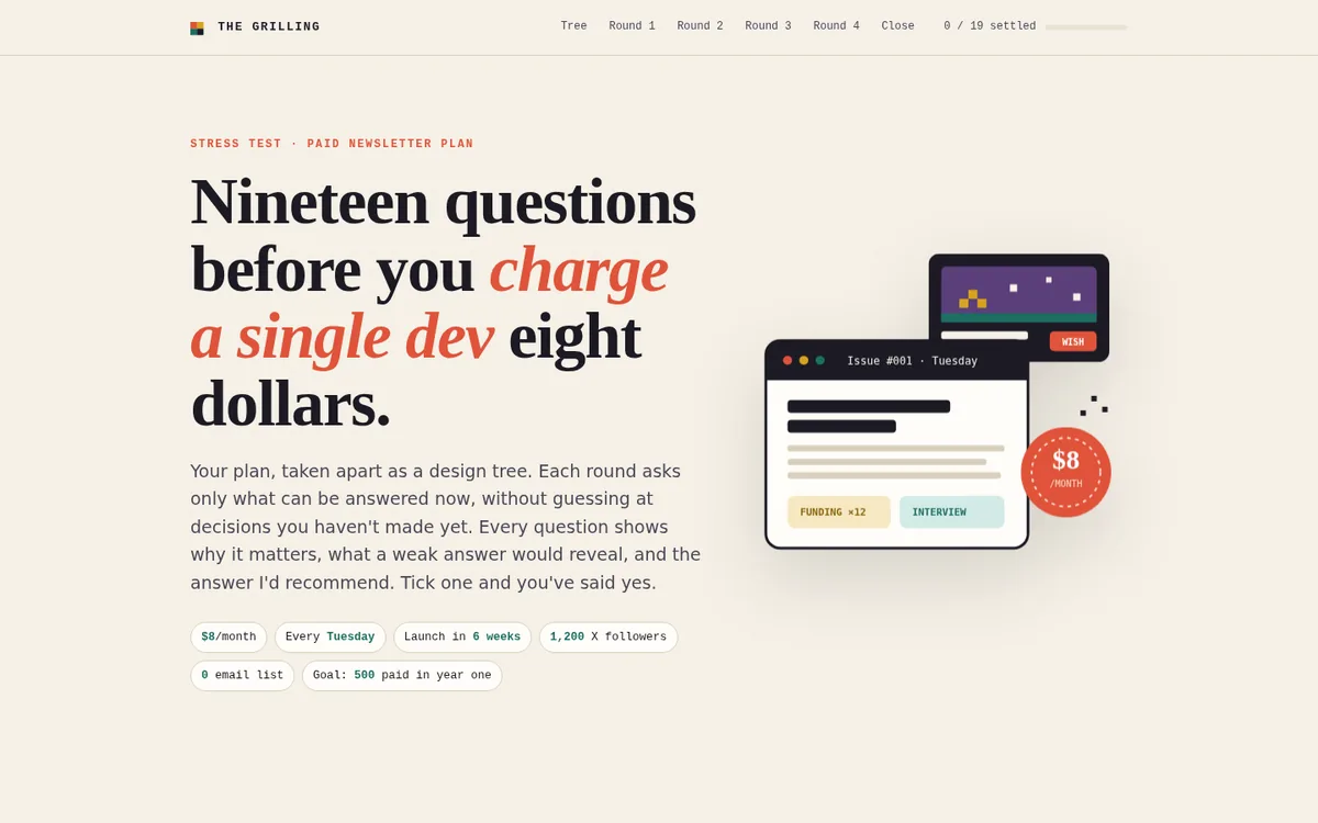 Page built with the grilling skill