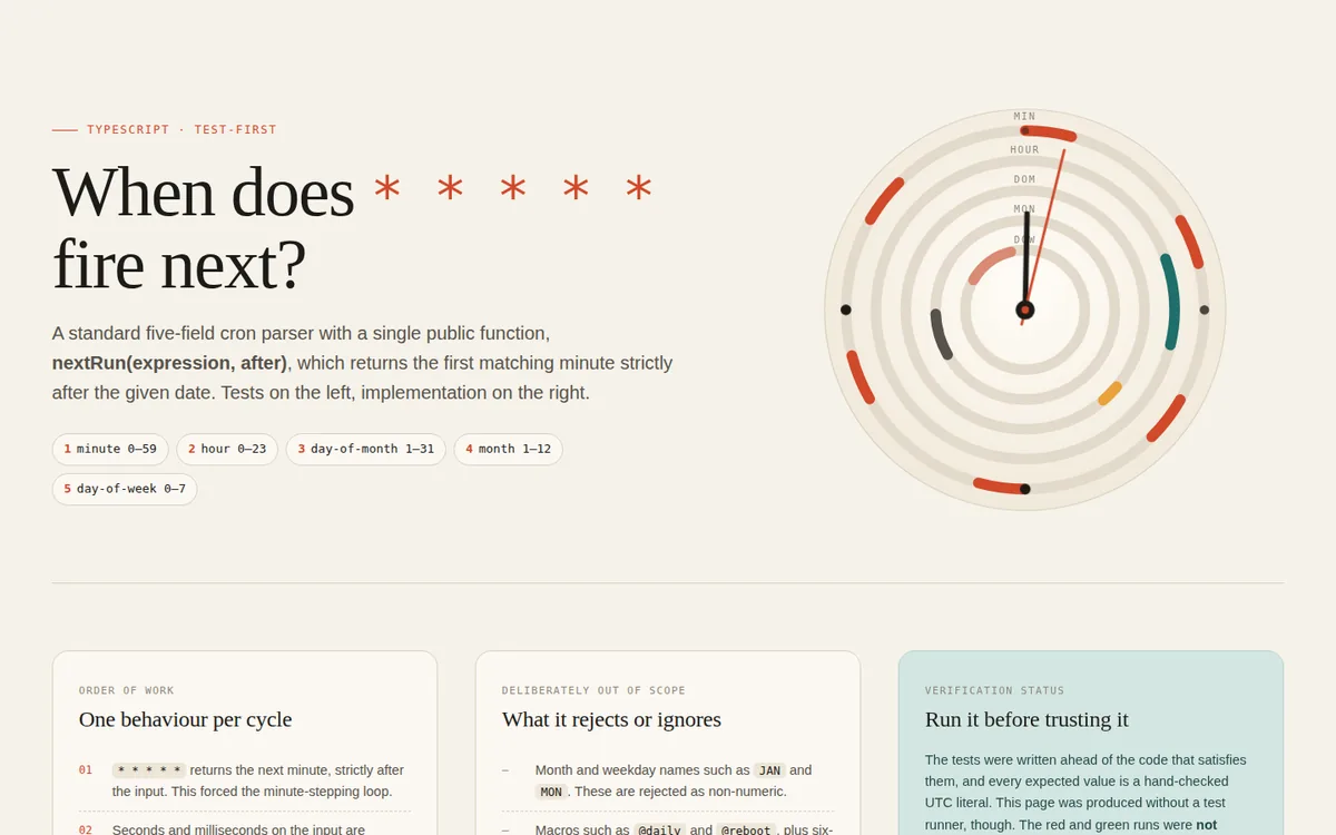Page built with the test-driven-development skill