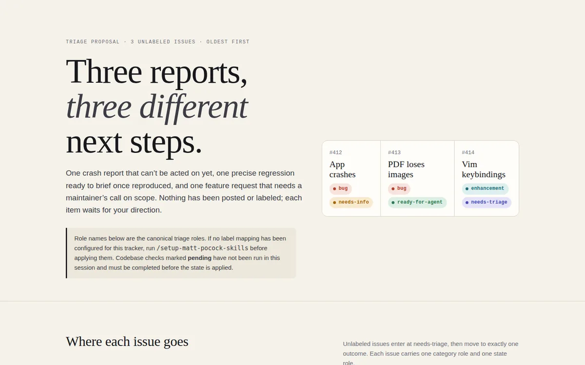 Page built with the triage skill