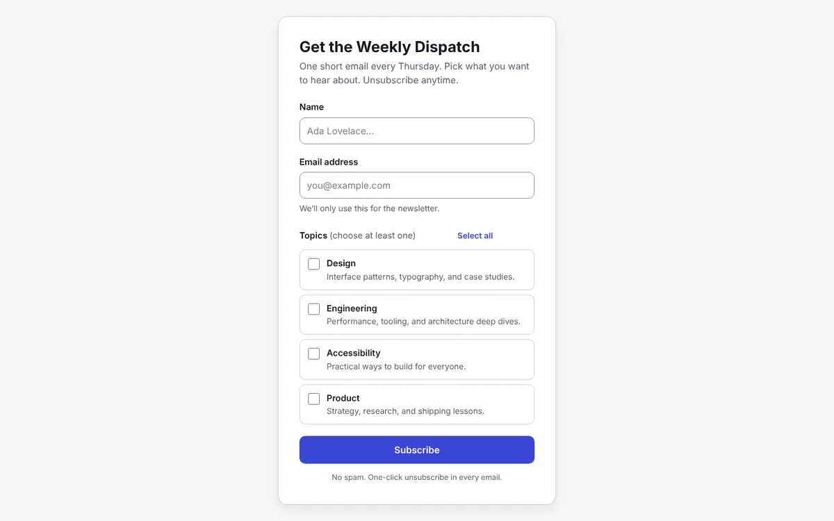 Page built with the web-design-guidelines skill